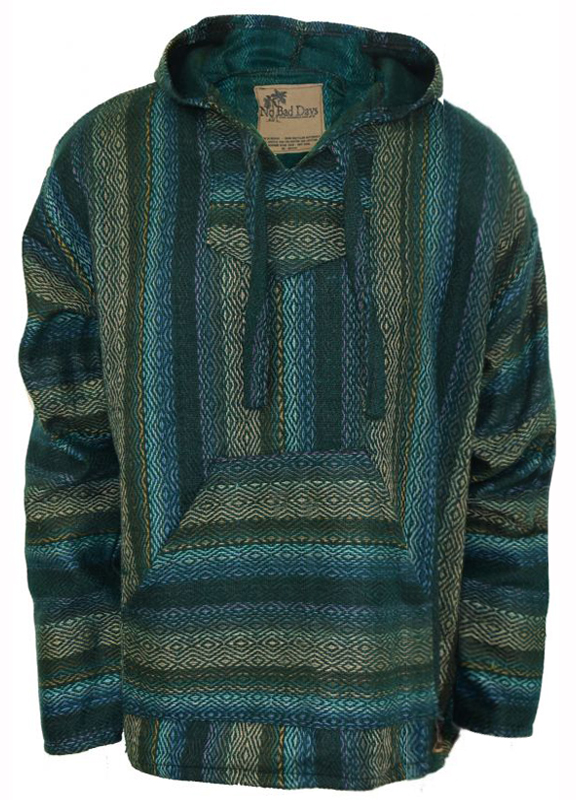 No Bad Days No Bad Days Baja Hoodie Turquoise Taupe Green Diamond